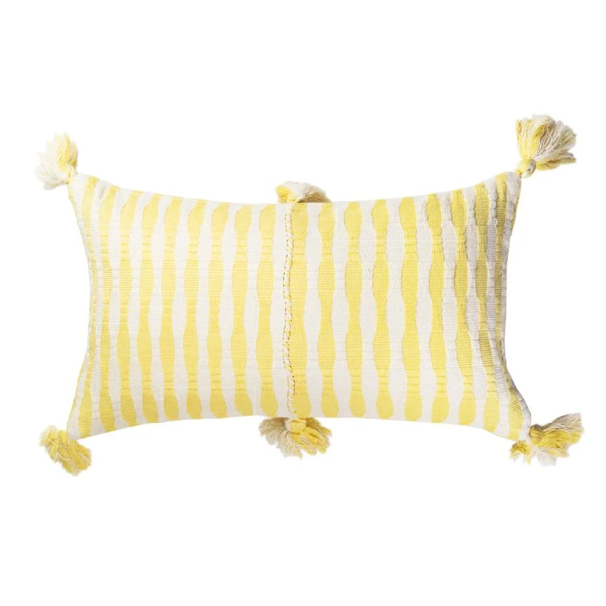 Archive New York Antigua Lumbar Pillow - Butter Yellow Striped Home Goods 3 Archive New York Antigua Lumbar Pillow - Butter Yellow Striped Home Goods