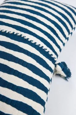 Archive New York Antigua Lumbar Pillow - Dark Teal Striped