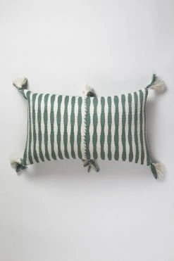 Archive New York Home Goods Antigua Lumbar Pillow - Dusty Green Striped
