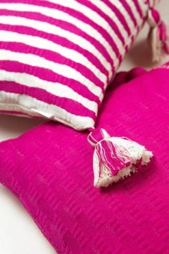 Archive New York Home Goods Antigua Lumbar Pillow - Fuchsia Pink Stripe