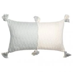 Archive New York Home Goods Antigua Lumbar Pillow - Natural White + Gray