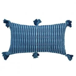 Archive New York Home Goods Antigua Lumbar Pillow - Natural Indigo Striped