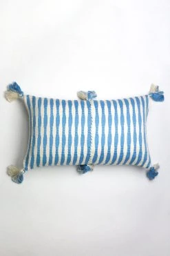 Archive New York Antigua Lumbar Pillow - Sky Blue Striped
