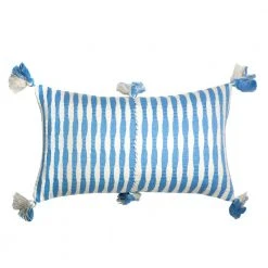 Archive New York Antigua Lumbar Pillow - Sky Blue Striped