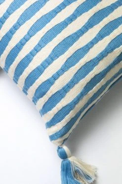 Archive New York Antigua Lumbar Pillow - Sky Blue Striped