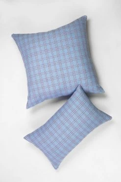 Archive New York Chiapas Plaid Throw Pillow - Light Blue Home Goods