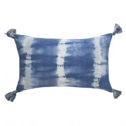 Archive New York Indigo Striped Shibori Lumbar Pillow Cover