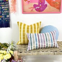 Archive New York Manuela Jaspé Gray Rainbow Throw Pillow Home Goods