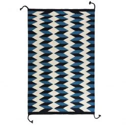 Archive New York Home Goods Teo Wool Rug - Blue + Black