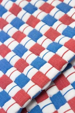 Archive New York Quilted Suzani Throw Blanket - Red + Blue