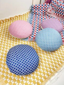 Archive New York Quilted Suzani Throw Blanket - Red + Blue