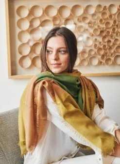 Studio Variously Aria Topaz Cashmere Scarf Handcrafted