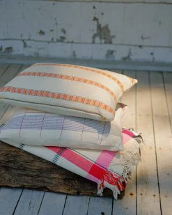 Soil To Studio Home Goods Asima Throw Pillow Cover - Orange + Cream