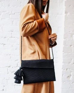 August Sage Ande Tassel Clutch - Classic Black