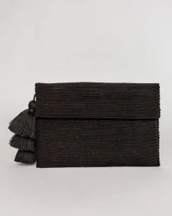August Sage Ande Tassel Clutch - Classic Black