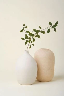 August Sage Home Goods Emilia Fluted Vase - Crema