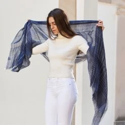 Studio Variously Auro Linen Scarf - Navy Accessories