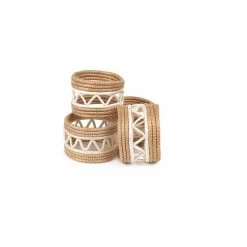Azizi Life Woven Napkin Ring Set - Zig Zag Kitchen + Dining