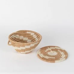 Azizi Life Woven Pot Basket With Lid Home Goods