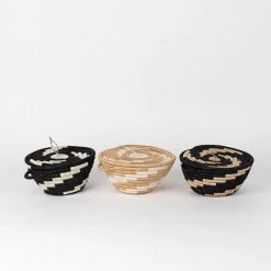 Azizi Life Woven Pot Basket With Lid Home Goods
