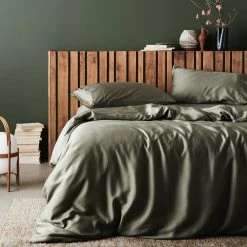 Ettitude Home Goods Bamboo Sateen Duvet Cover - Moss