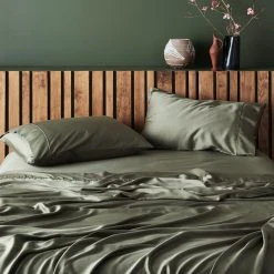 Ettitude Bamboo Sateen Fitted Sheet - Moss Best Sellers