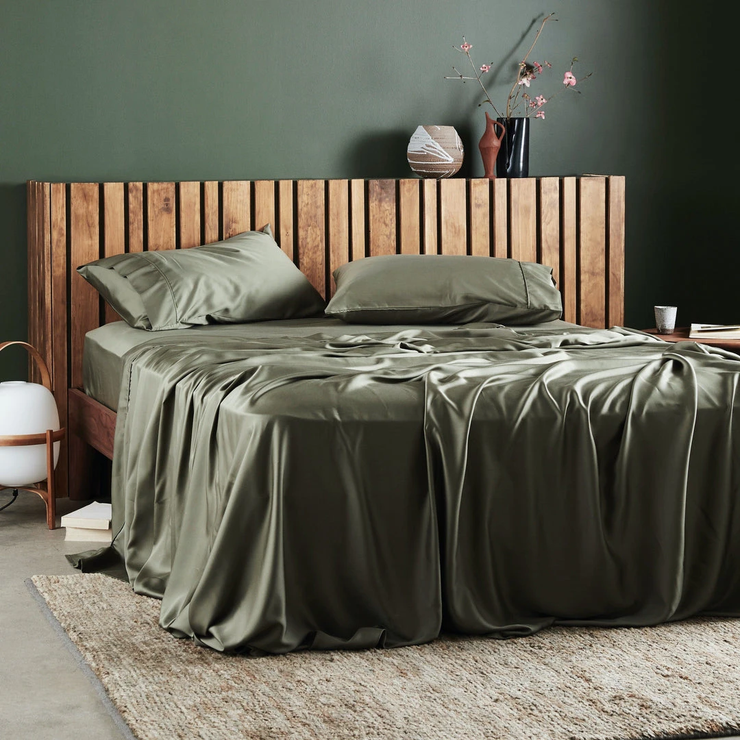 Ettitude Bamboo Sateen Flat Sheet - Moss 4 Ettitude Bamboo Sateen Flat Sheet - Moss