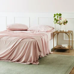 Ettitude Bamboo Sateen Flat Sheet - Rose Sustainable Materials
