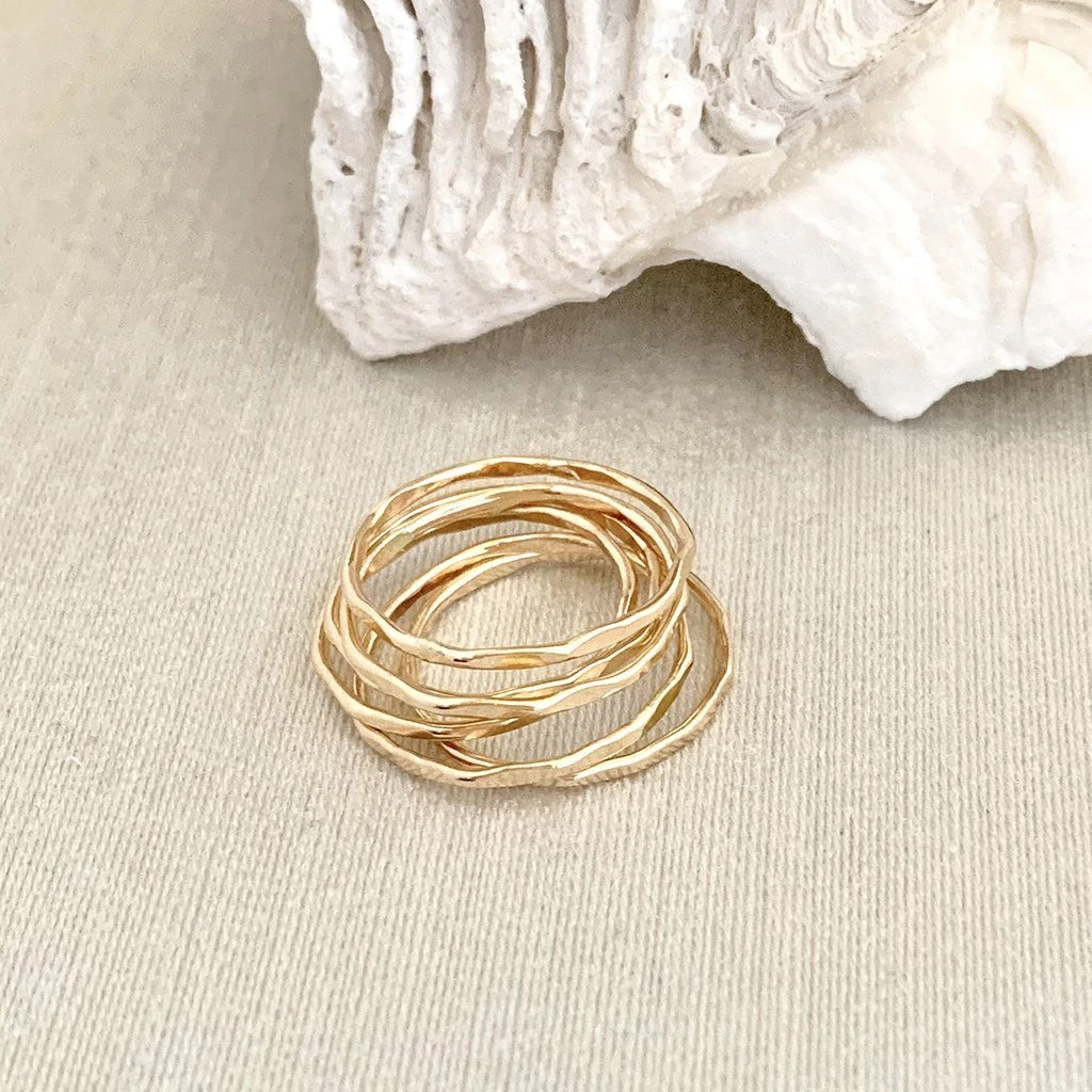 Sara Patino Jewelry Best Sellers Be Light Recycled Gold Stacking Rings - Set 3 Sara Patino Jewelry Best Sellers Be Light Recycled Gold Stacking Rings - Set