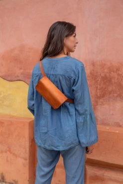 Purse & Clutch Leather Belt Bag - Russet Brown