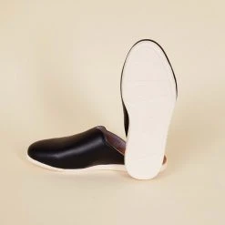 Dooeys Black Apple Leather House Mule