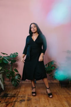 Altar Upcycled Modal Wrap Dress - Black