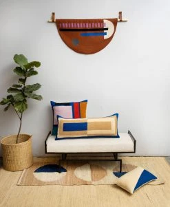 Leah Singh Home Goods Blah Blah Square Wool Throw Pillow Cover