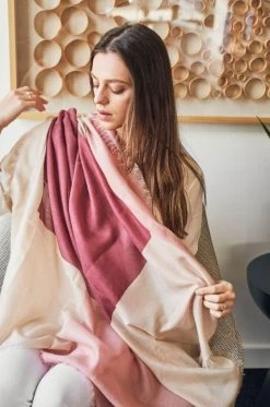 Studio Variously Rosewood Blok Silk And Cashmere Scarf Accessories