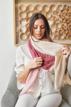 Studio Variously Rosewood Blok Silk And Cashmere Scarf Accessories