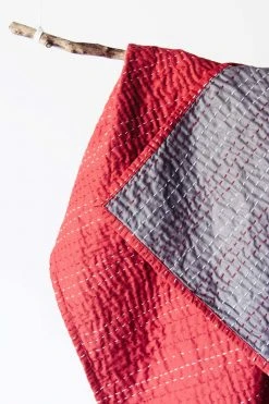 Bloom & Give Barmer Kantha Throw Blanket - Red Best Sellers