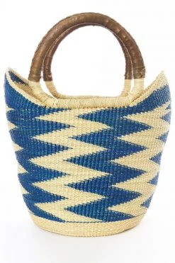 Swahili African Modern Blue Volta Wing Shopper Accessories