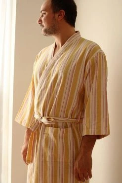 Anatolico Best Sellers Boho Mustard Unisex Turkish Robe