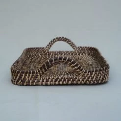 Amara Brown + Natural Rattan Rectangle Tray New Arrivals