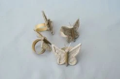 Amara Butterfly Bamboo Napkin Ring Set