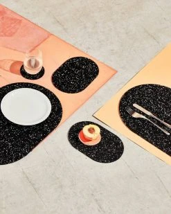 Slash Objects Capsule Recycled Rubber Trivet Duo - Speckled Black