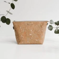 Carry Courage Home Goods Adventurer Cork Cosmetics Bag - Silver