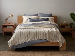Coyuchi Cascade Matelasse Blanket - Shadow Stripe Home Goods