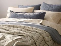 Coyuchi Cascade Matelasse Blanket - Shadow Stripe Home Goods