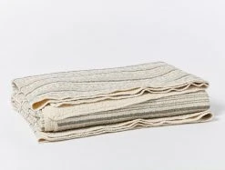 Coyuchi Cascade Matelasse Blanket - Shadow Stripe Home Goods