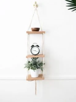 Ceremonia Triple Hanging Macramé Shelf Home Goods