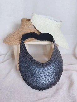 Ceremonia Accessories Palm Leaf Sun Visor - Black