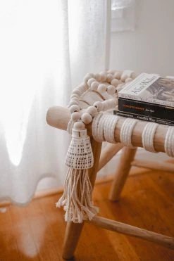 Ceremonia Home Goods Conus Shell Beaded Tassel - Natural