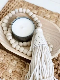 Ceremonia Home Goods Conus Shell Beaded Tassel - Natural