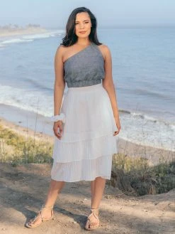 Valani Clothing Chanthu Banana Midi Skirt - Cloud Dancer